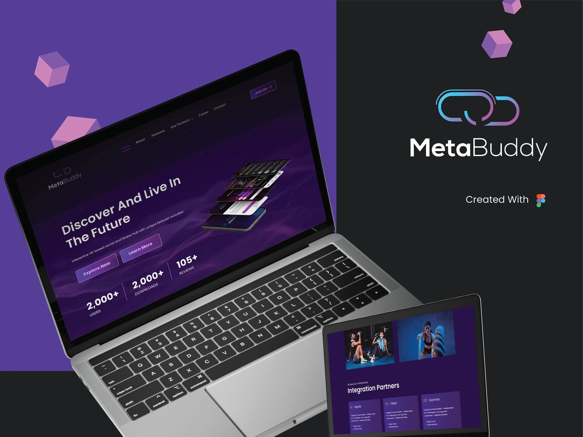 MetaBuddy 2.0 — web landing page UI design