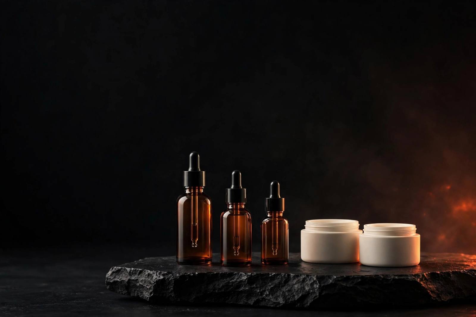 Lumen Skincare — dark premium packaging for a botanical skincare line